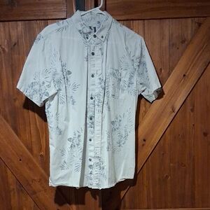 Vuori Light Sage Floral Short-Sleeve Button-Down Shirt